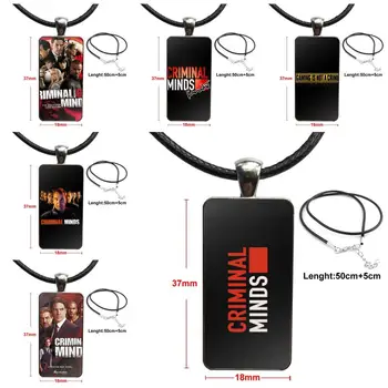 

For Girls Criminal Minds Season Glass Cabochon Choker Pendant Rectangle Necklace Steel Color Jewelry