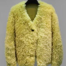 Новая зимняя женская модная повседневная куртка с овечьим мехом toscana