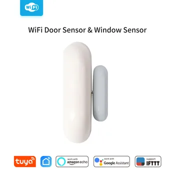 

Timethinker Tuya Smart Door Window Sensor App Voice Control Monitoring Burglary Home Automation Work with Alexa Echo Google Home