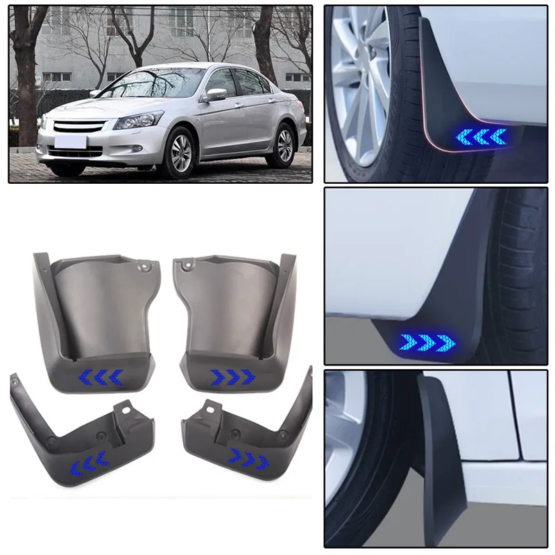 

For Honda Accord 2008 2009 2010-2013 Car Fender Flares Mudguards Mudflaps Safety Reflective Warning Mud Flaps Splash Guards 4pcs