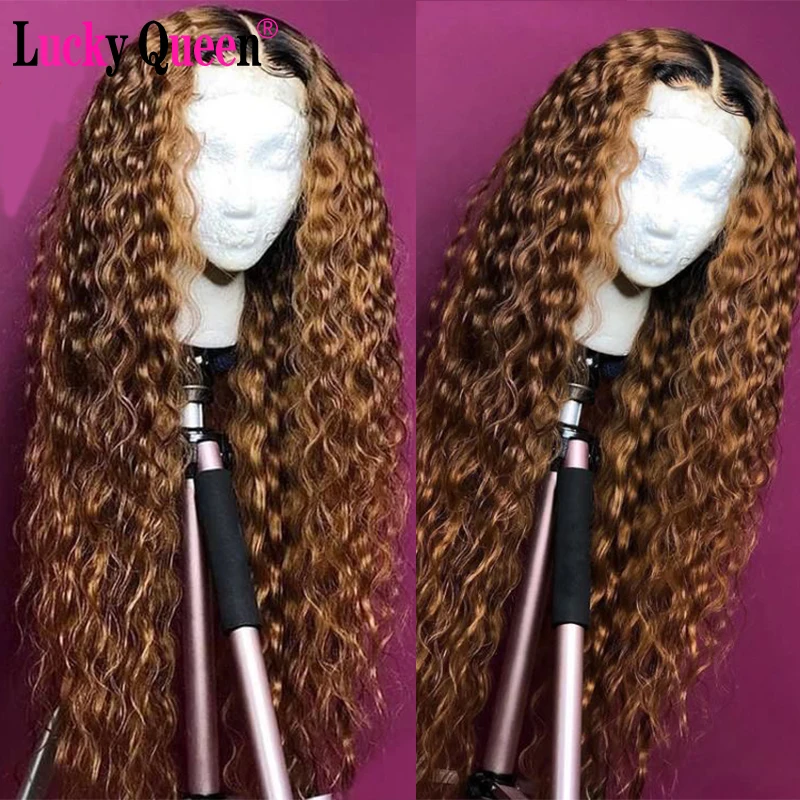 

T1b/30 Color Glueless 13x4/13x6 Lace Front Wigs Pre Plucked For Black Women Lucky Queen Brzailian Deep Wave Remy Human Hair Wigs