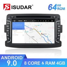 Isudar Автомобильный мультимедийный плеер Android 9 для Dacia/Sandero/Duster/Renault/Captur/Lada/Xray 2/Logan 2 автоматическое радио GPS 1 Din DSP DVR