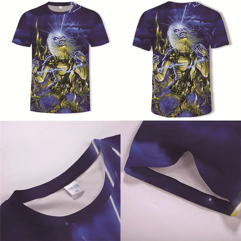 AC DC Музыка тяжелого металла классная классическая рок-группа череп голова футболка s Мода Rocksir Футболка мужская 3D футболка диск-жокея мужская рубашка