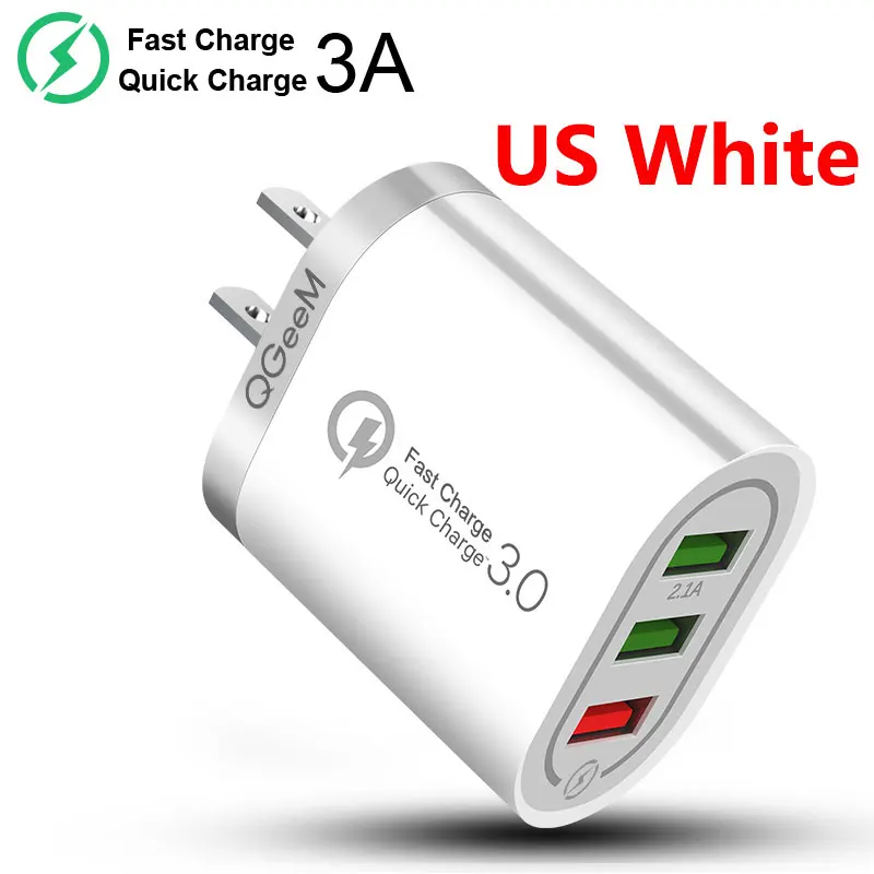 charger 100w QGEEM Quick Charge 3.0 3 USB Charger for iPhone Fast Charger for Xiaomi QC 3.0 Portable Phone Charger Charging Adapter 65w charger Chargers