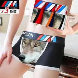 Personalized Funny Men's Underwear Cotton Boxer Shorts Sexy Creative Cartoon Boxer Briefs Breathable Comfortable Underpants