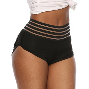 

Z 2019 Summer New Fashion Women Sexy Solid High Waist Striped Sports Fitness Shorts Pockets Push Up Casual Black Short Pants