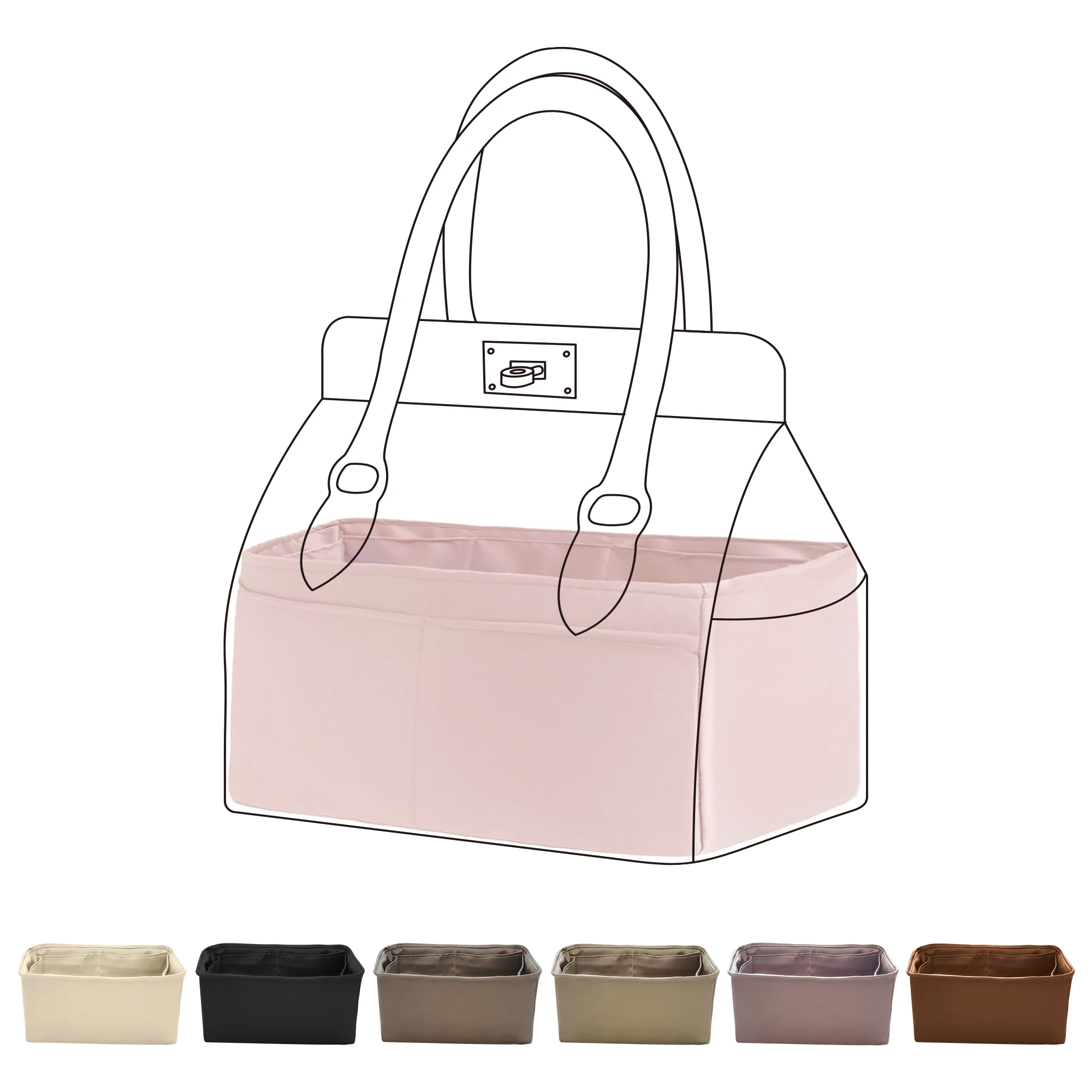

DGAZ Silky Purse Organizer Insert Fits Her-mes tool-box 20/26 Bags, Luxury Handbag & Tote Organizer