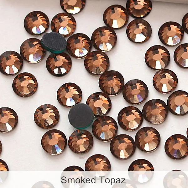 Smoked Topaz Стразы DMC с горячей фиксацией, много цветов, стразы из стекла, стразы для свадьбы Y0002 - Цвет: Smoked Topaz