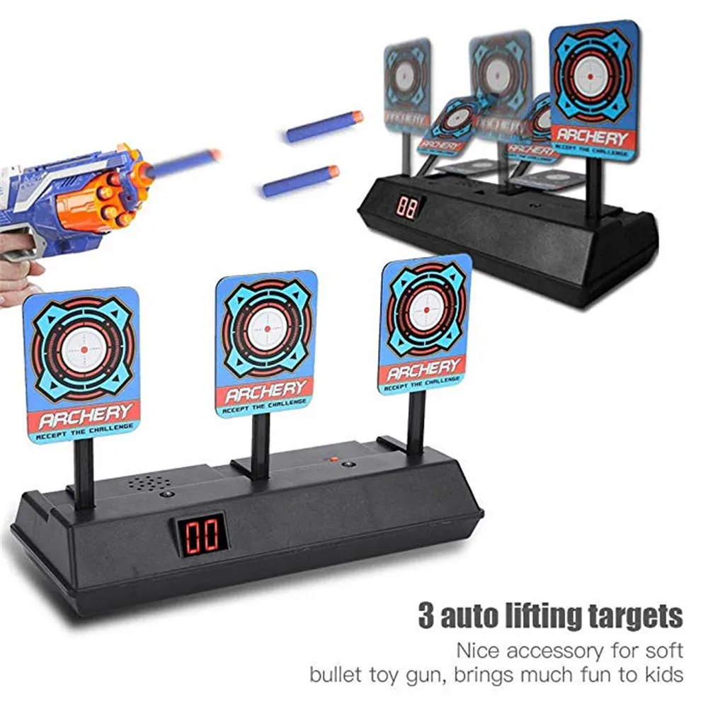 Электронная цифровая мишень для Nerf N-Strike Elite/Mega/Rival серии автоматический сброс Интеллектуальный светильник звуковой эффект забивание Shoot Toys