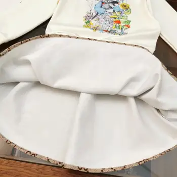 

20 Winter New fashion design child cute style causal clothes cat printed two piece sets for girl high-end kids school outfit