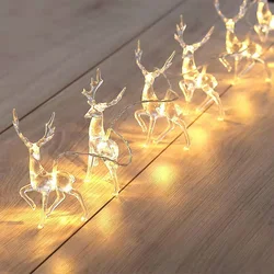 LED Sika Deer Light String 3m 20 LEDs USB Operated Christmas Elk-shaped Oranments Lamps  Xmas Tree Home New Year Christmas Decor