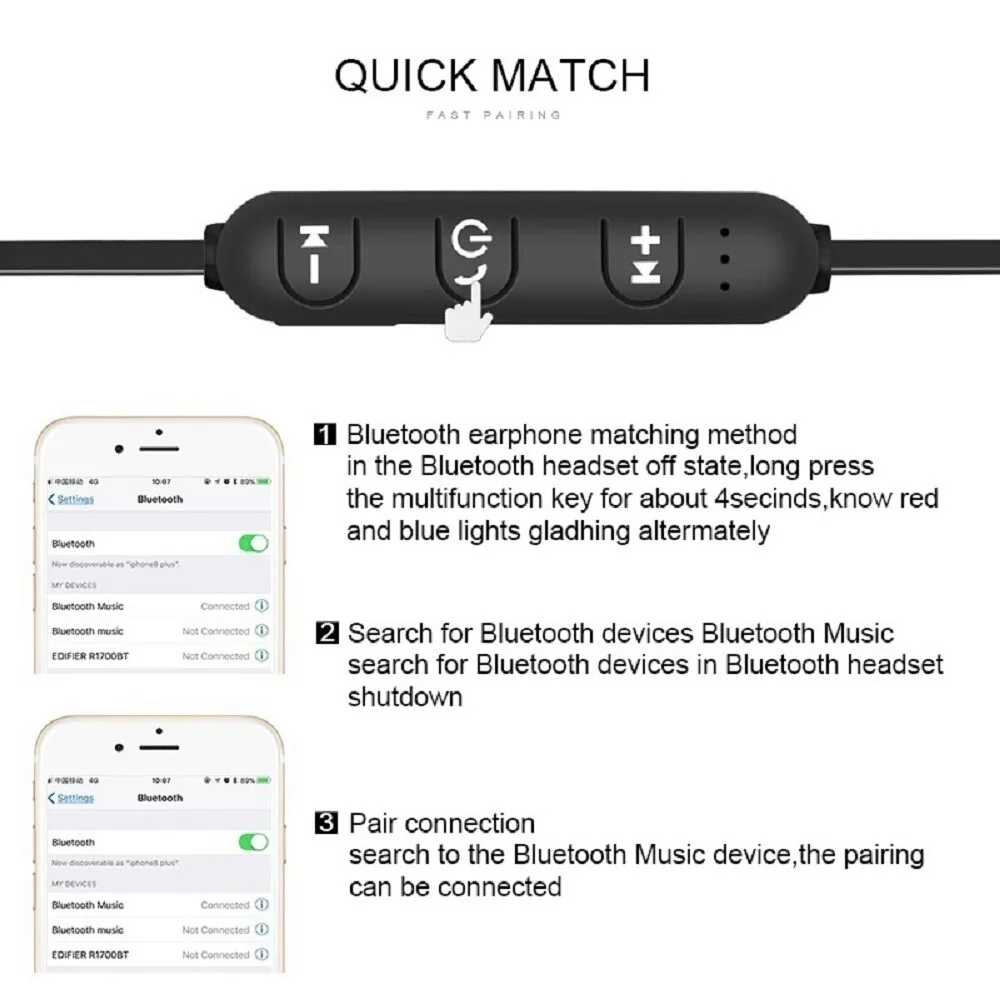 Спортивные беспроводные Bluetooth наушники XT6 гарнитура Handsfree Neckband магнитные наушники Мини i7 музыкальный наушник PK наушники XT 11