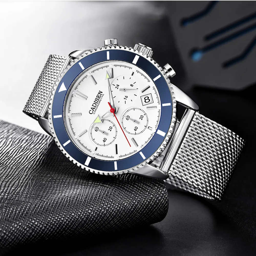 CADISEN New Men's Watches Fashion Quartz Mens watches top Brand Luxury Sports Military Watch Men clock relogio masculino