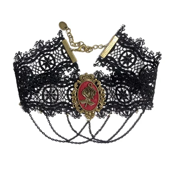 

YiYaoFa Vintage Lace Necklace & Pendant Gothic Choker Necklace for Women Accessories False Collar Statement Necklace GN-105
