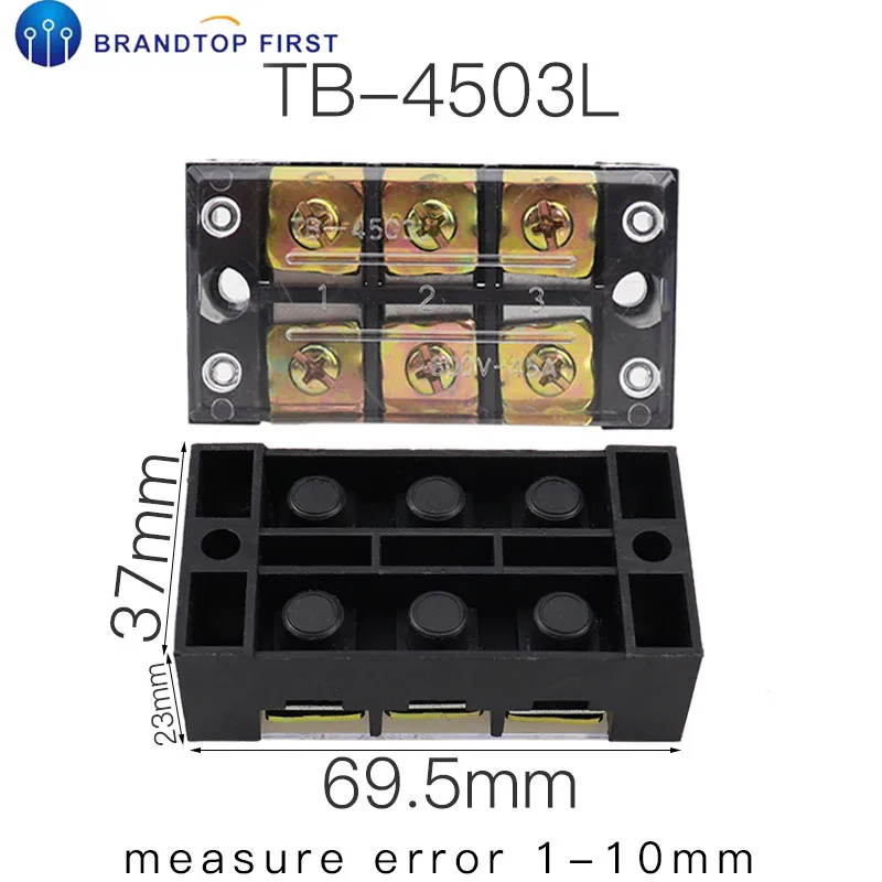 TB-4503 Клеммные блоки патч-панель проводка ряд распределительная коробка TB-4503/TB-4504/TB-4505/TB-4506/TB-4510/TB-4512/TB-600 45A V - Цвет: TB-4503
