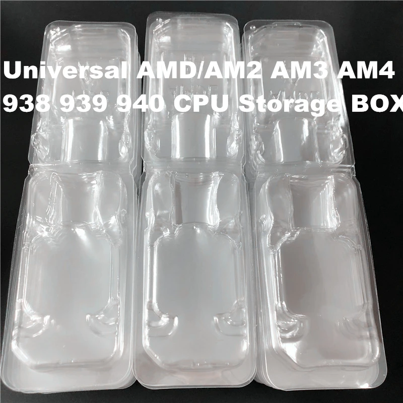 10 stücke lagerung Boxen Clamshell Fall CPU AMD Box Kunststoff Schutz Für Intel 775/1155/i3/i5/i7/940/AM4 IC Chipset Transparent Box