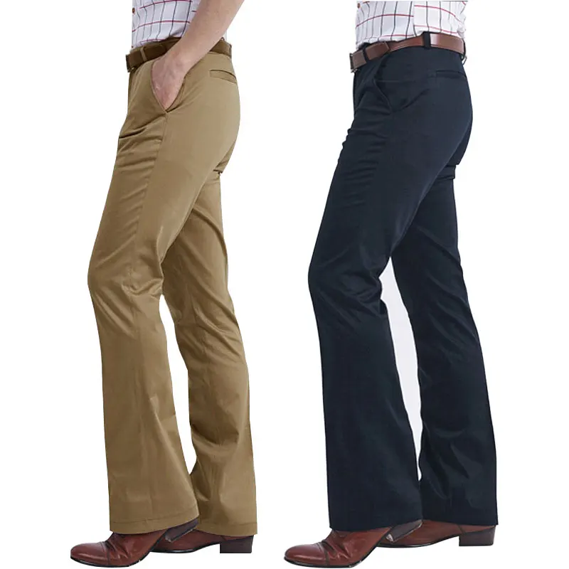 New Men Formal Bottom Flared Suit Pants Business Casual Conference