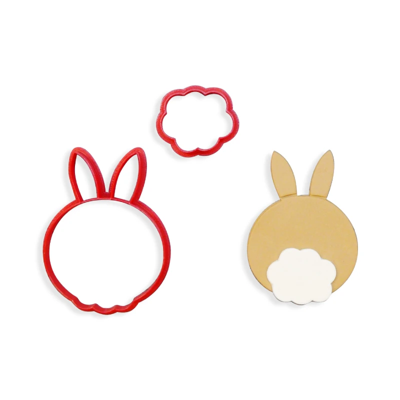 AnimalCookieStampBunnyButtinaHatChocolateRabbitFaceFondant