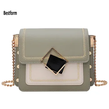 

Chain Pu Leather Crossbody Bags For Women 2019 Small Shoulder Messenger Bag Special Lock Design Female Travel Handbags