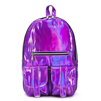 

3PCS / LOT Women Laser Holographic Backpacks Shiny Leather Backpacks Teen Girls PVC Large Capacity Rucksack Mochilas femenina