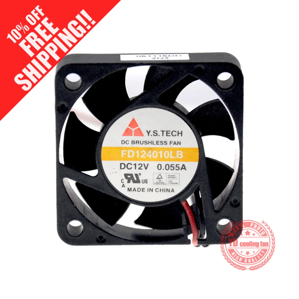 Новый вентилятор охлаждения Y.S.TECH FD124010LB 4010 12В 0.055A silence 4 см|cooling fan|4010 12vcooling fan 4cm |