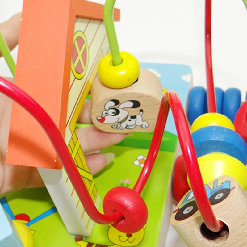 Детские Монтессори Деревянные игрушки ферма вокруг бисера Детские развивающие игрушки математические счетные круги шарик наука и технология головоломка игрушка