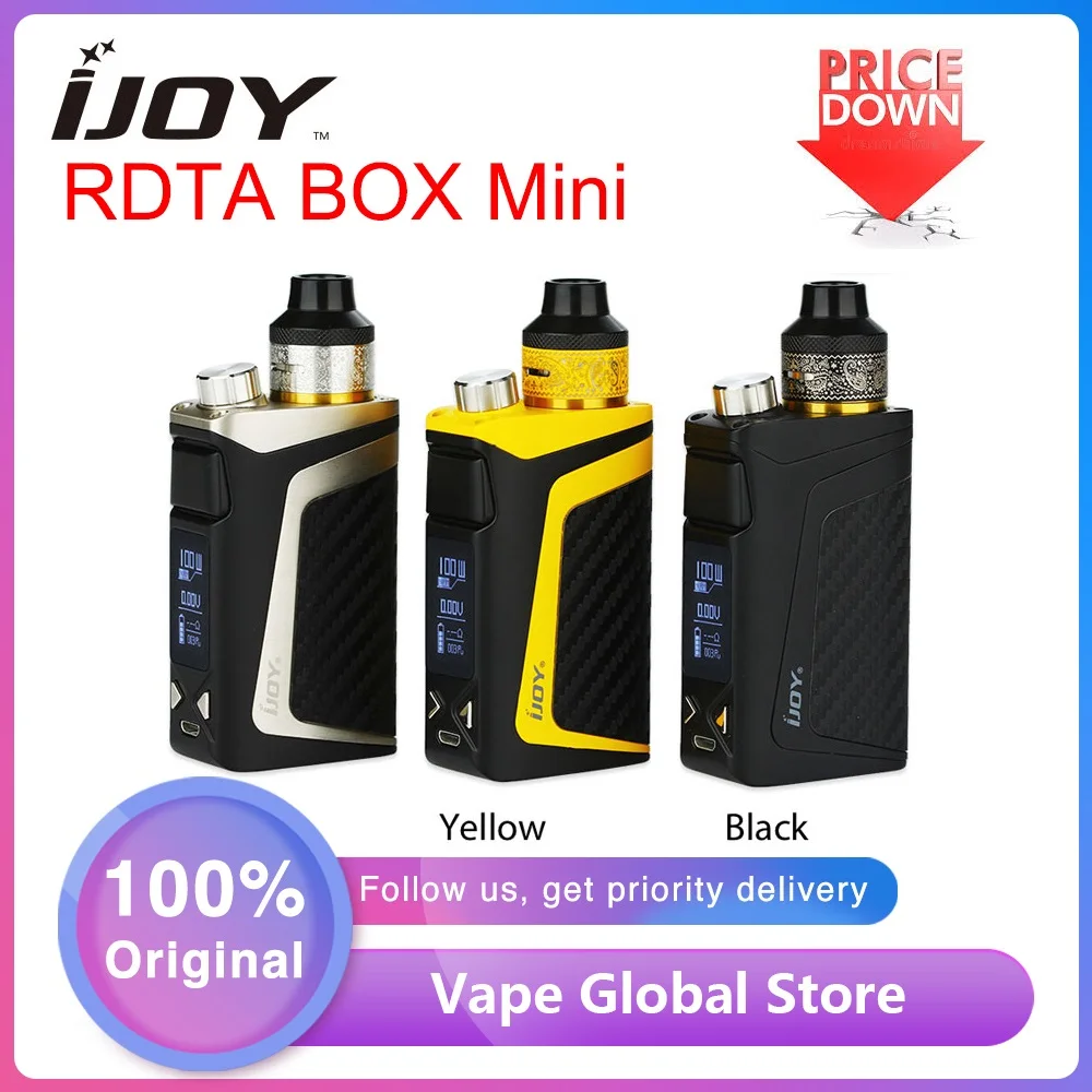 Оригинальный комплект для электронной сигареты IJOY RDTA BOX Mini 100 Вт мАч аккумулятор 6