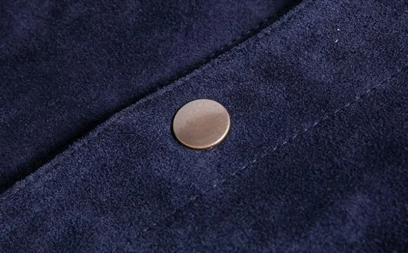 Весна осень нубук воловья кожа Slim Fit мужские короткие куртки с длинным рукавом однобортный натуральная кожа мотоциклетные пальто размера плюс