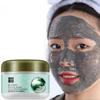 

100g Skin Care Hydrating Collagen Bubble Smooth Clay Mask Nourishing Face Moisturizing Deep Cleansing Acne Treatment Oil Control