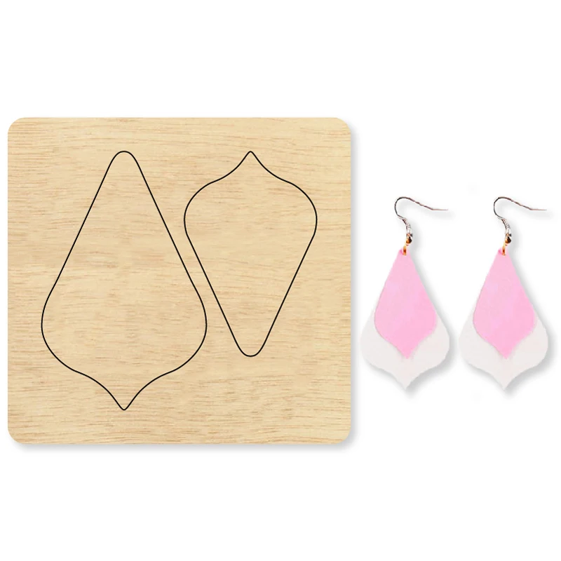 Water Drop Earrings Customized DIY wooden metal cutting dies for scrapbooking Wooden Laser Punching Template Knife Mould | Дом и сад