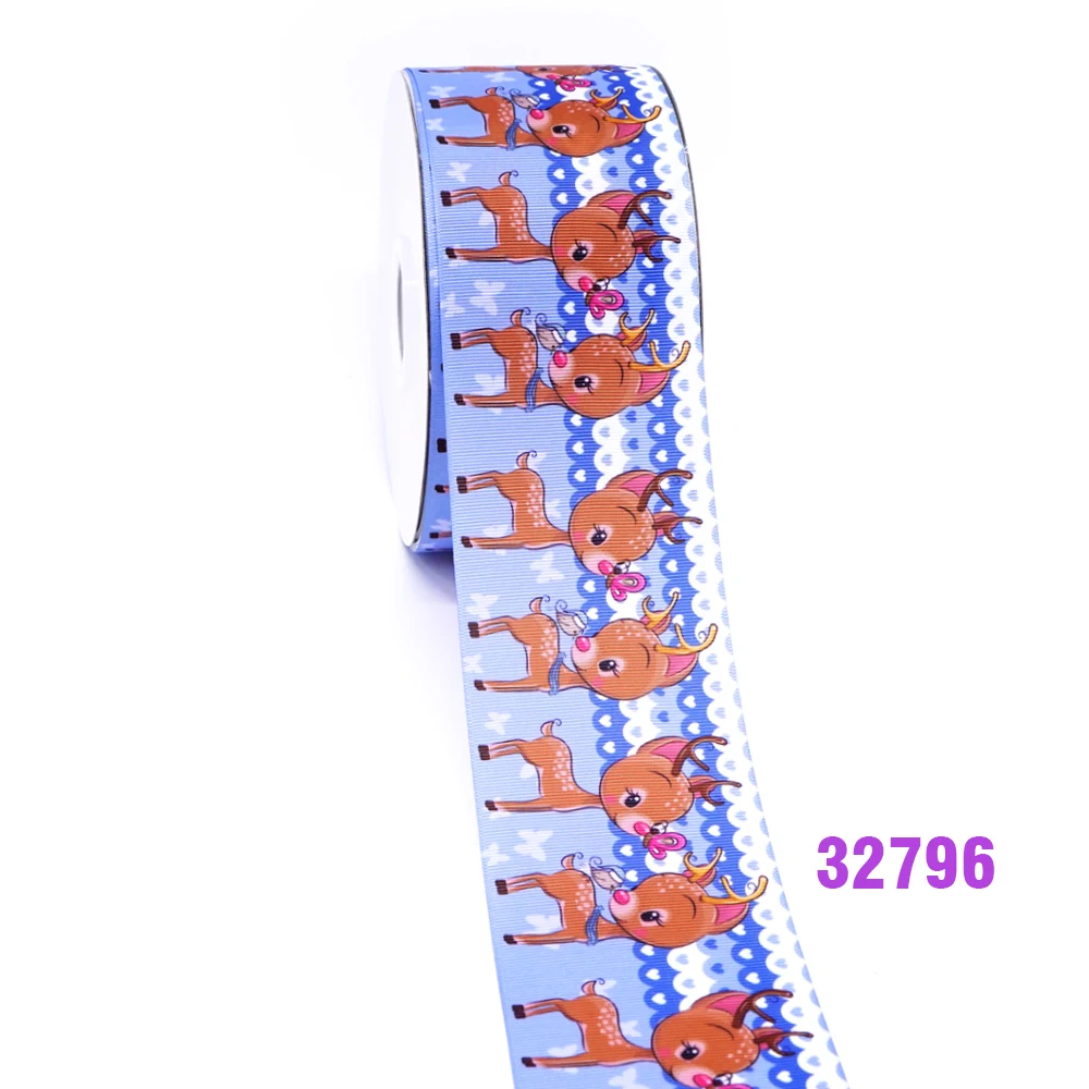 32796 50 ярдов в Размер Рождественская лента напечатанная grosgrain лента 32683 - Цвет: 32796