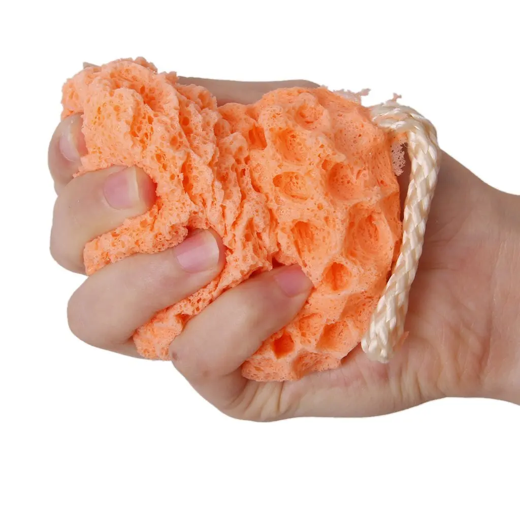 Bath Shower Exfoliator Body/Face Washing Cleansing Pad Sponge Cosmetic Washing Puff Orange