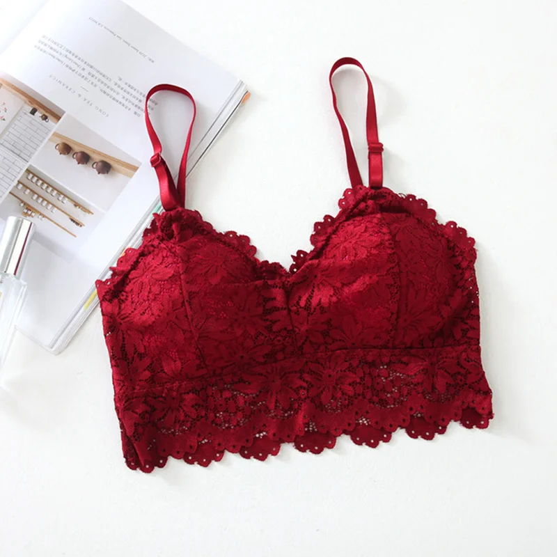 

Sexy Lace Bralette Tube Tops Bandeau Summer Women Lace Bra Tanks Crop Tops JS25