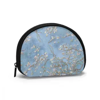 

Wallets Women Zipper Coin Purses Clutch Wallet Female Money Credit Card Holder Blue Cherry Blossoms