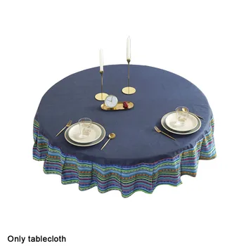 

Protective Cover Round Tablecloth Waterproof Home Decor Birthday Party Dining Room Kitchen Outdoor Mat Hotel Ethnic Style