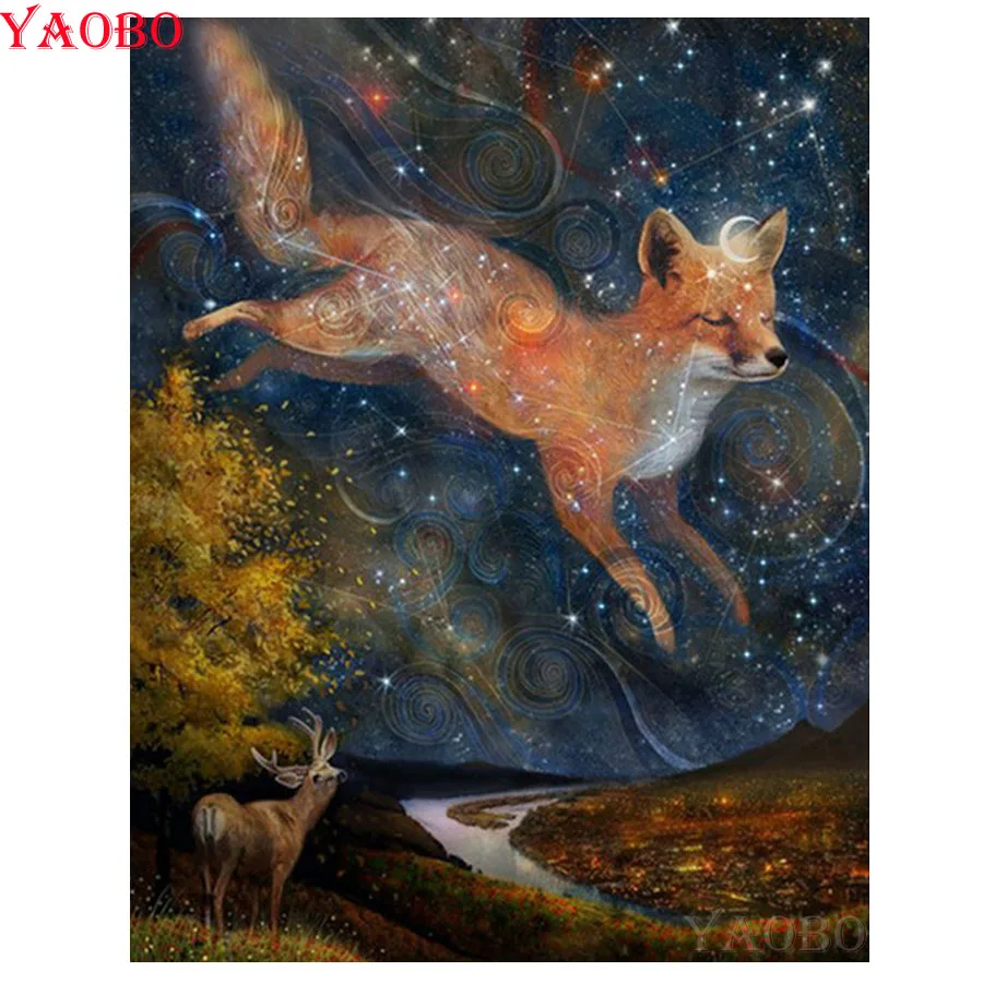 

Full Square/Round Drill 5D DIY Diamond Painting Animal fox patterns bead Embroidery Cross Stitch deer 5D Home Decor Mosaic Gift
