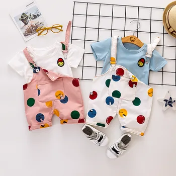 

Baby Boys Summer Clothing Sets T-Shirt Cartoon Children Boys Clothes Suit for Kids Outfit Suspender Outfit Infant Boy Clothes