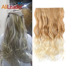 Alileader, 5 клипов, накладные волосы на заколках, женские накладные волосы, кудрявые волосы для наращивания, Омбре, черный, коричневый, серый, термостойкие синтетические