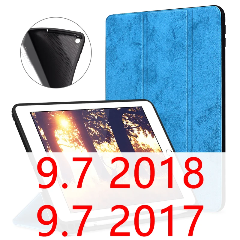 Чехол для iPad Pro 11 с держателем-карандашом для iPad 9,7 чехол мягкий силиконовый задний умный чехол для iPad 9,7 Funda Coque - Цвет: Blue 9.7