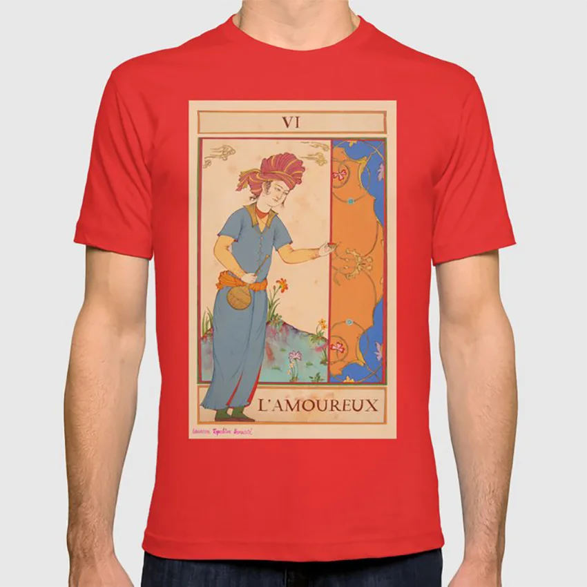 Tarot Card-L'Amoureux-Lovers футболка любовь Винтаж