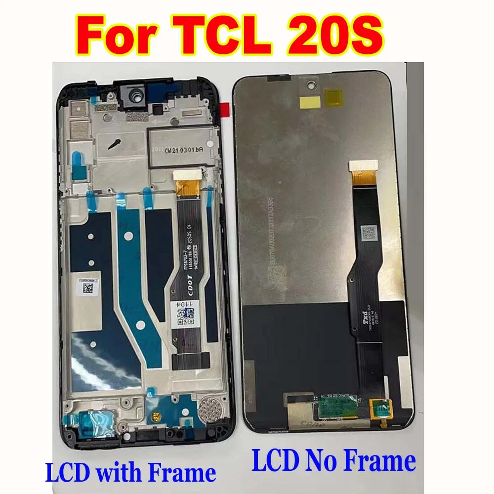 100% протестированный рабочий ЖК-дисплей для телефона с рамкой TCL 20S кодирующий