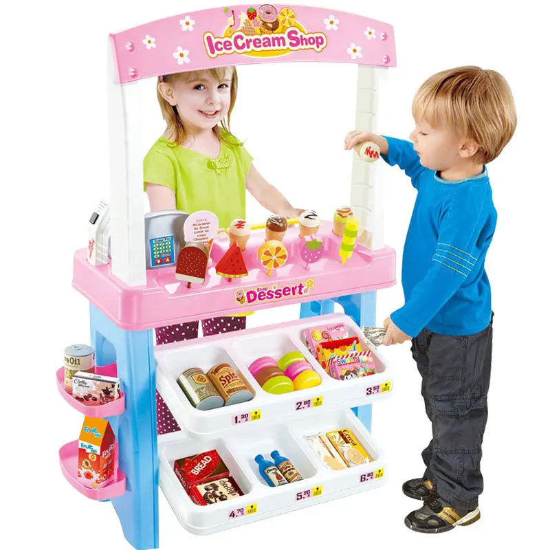 

Children GIRL'S Toy Play House Girls Dining Table GIRL'S Cash Register Plastic Educational Supermarket Trolley Have