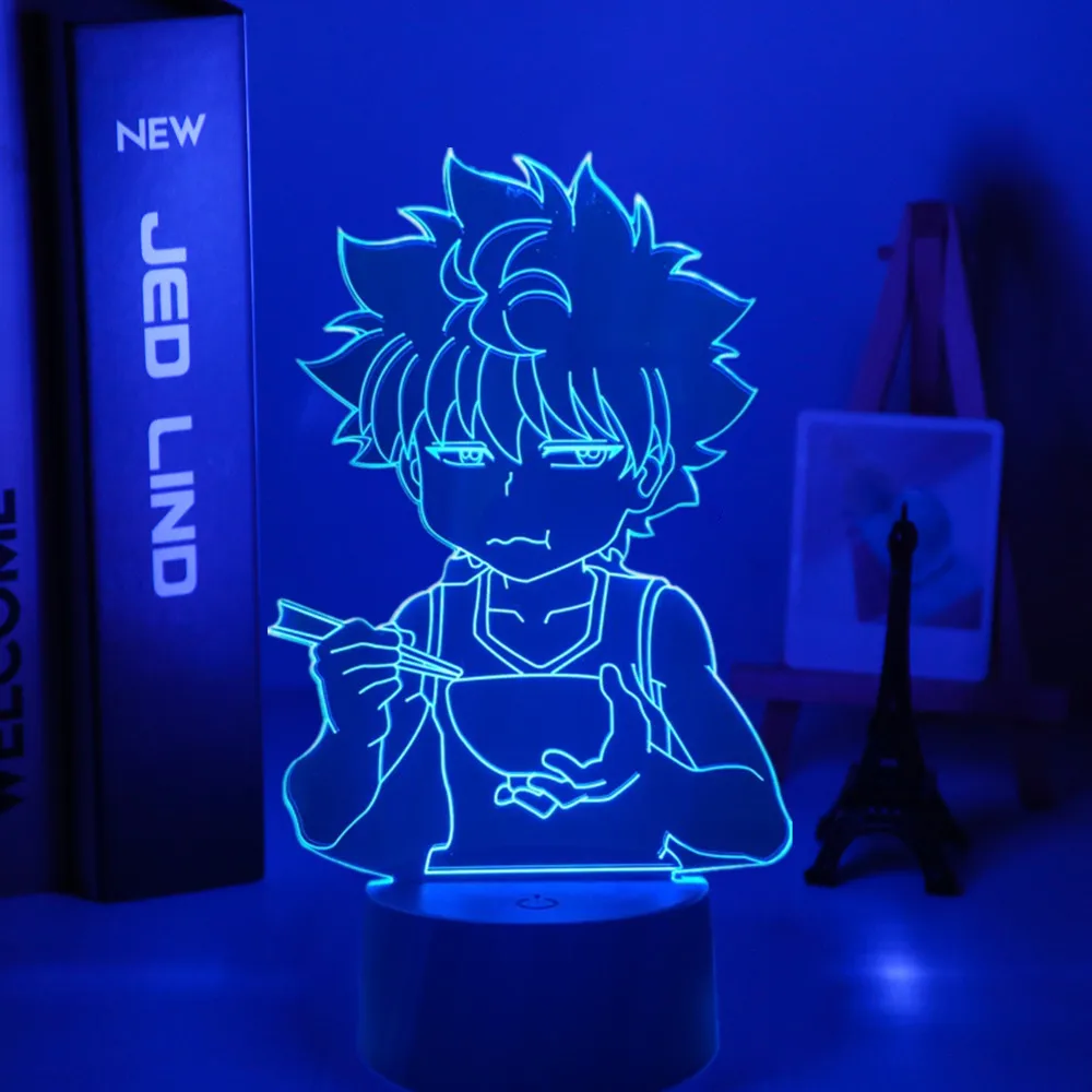 Hunter X Killua Led Light for Kids Bedroom Decor Hxh Night Anime Gift Acrylic Neon 3d Lamp Cute | Лампы и освещение