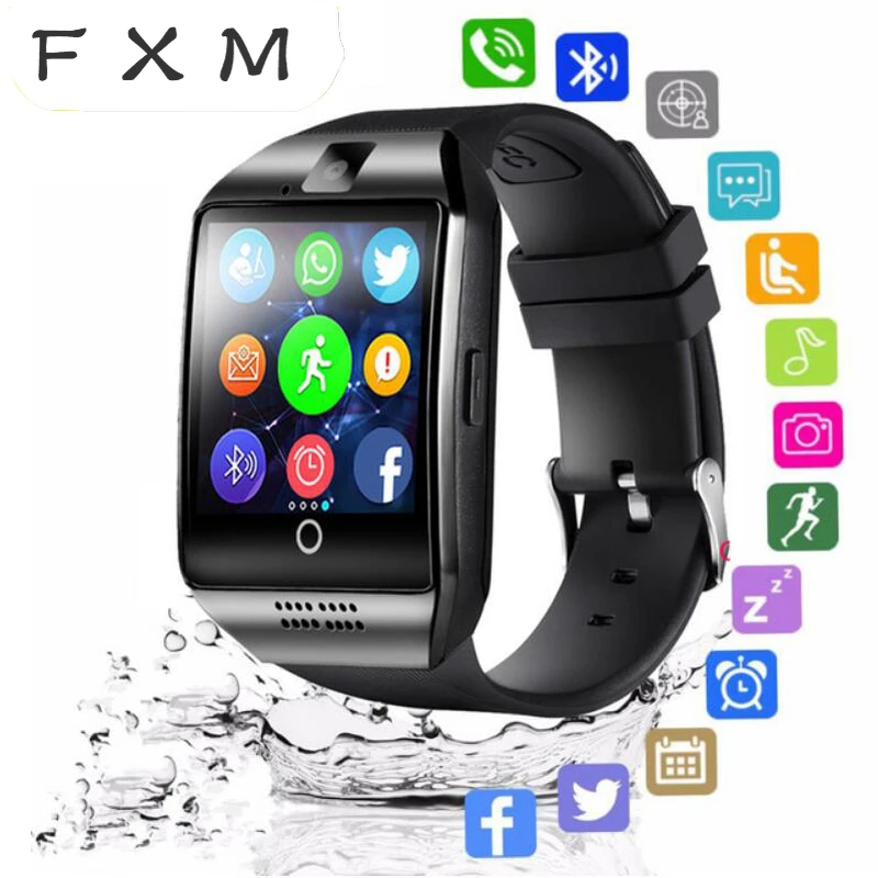 

FXM Smart Watch Men With Camera Q8 Bluetooth Digital watch Men Sim Tf Card Slot Fitness Activity Tracker Sport Watch For Android