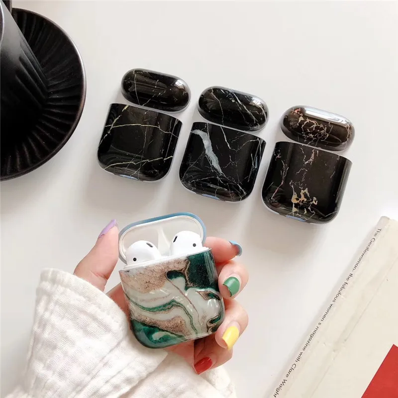 

Luxury Marble Case For Airpods Case Soft TPU Silicone Cover For Apple Airpods 1 2 Case Cover For Air pods 1 2 Airpod Etui Cover