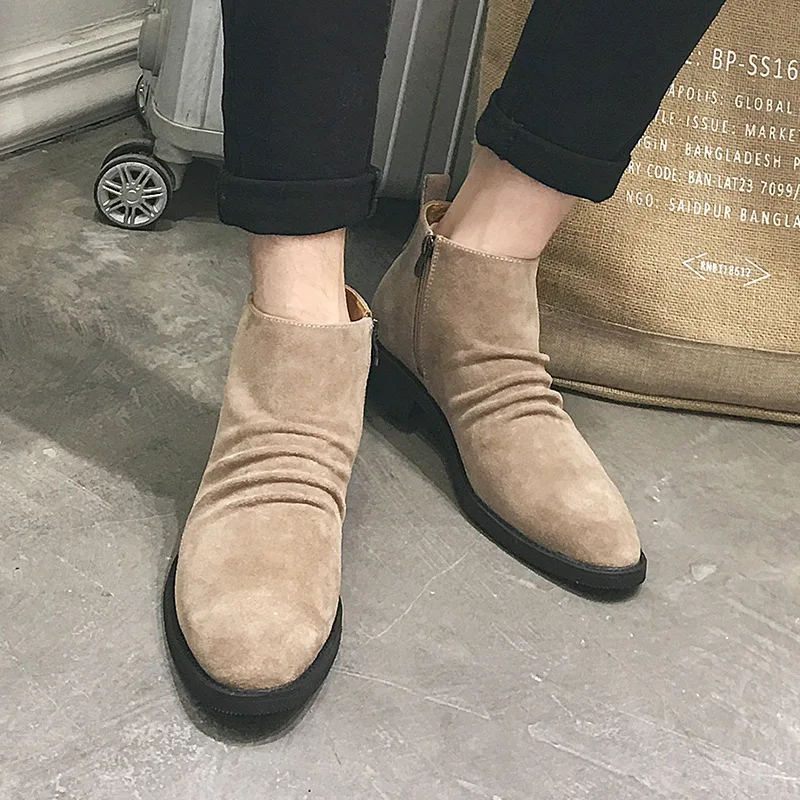 Najtaniej Misalwa chelsea Boots męska styl Vintage zamek botki zamszowe mężczyźni jesień zima suknia ślubna buty Botas Hombre