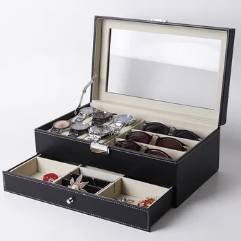 

20 slots double layer fashion men home watch box top quality watch organizer watch storage box 0907-01