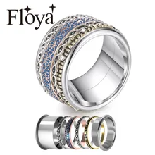 Floya повязка с изображением листьев для женщин, размер 11 316L, нержавеющая сталь, минималистичное кольцо в виде животных, штабелируемые кольца, розовое золото, Femme, оригинальное кольцо для влюбленных