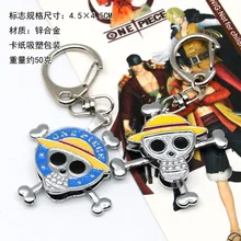 Одна деталь аниме-атрибутика соломенная шляпа Луффи Логотип Черепа двухслойный Вращающийся брелок SK-J02004