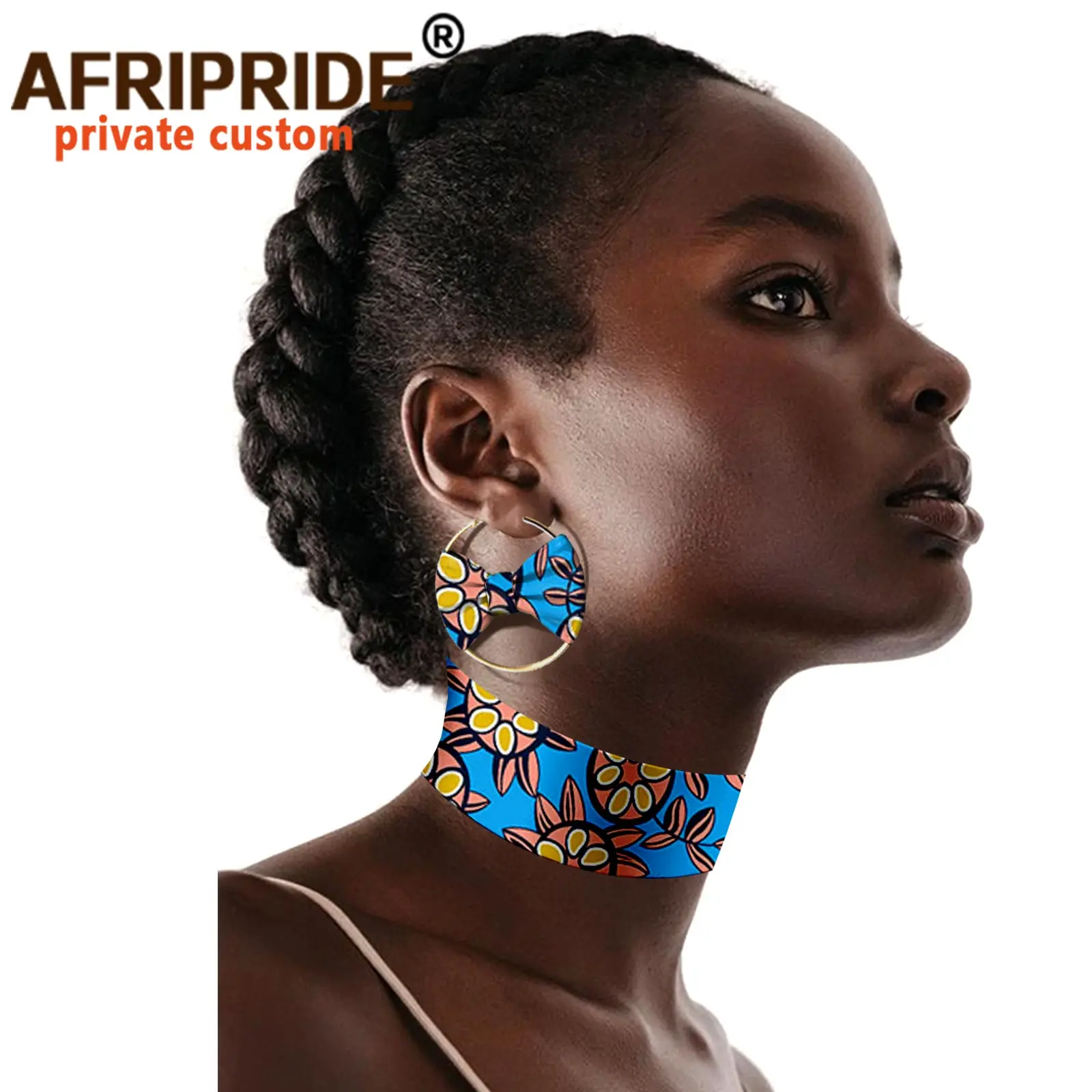 

African 2 Piece Set for Women Handmade Earrings and Necklace Match Print Jewelry Print Fashion Earrings Ethnic Style A2028004